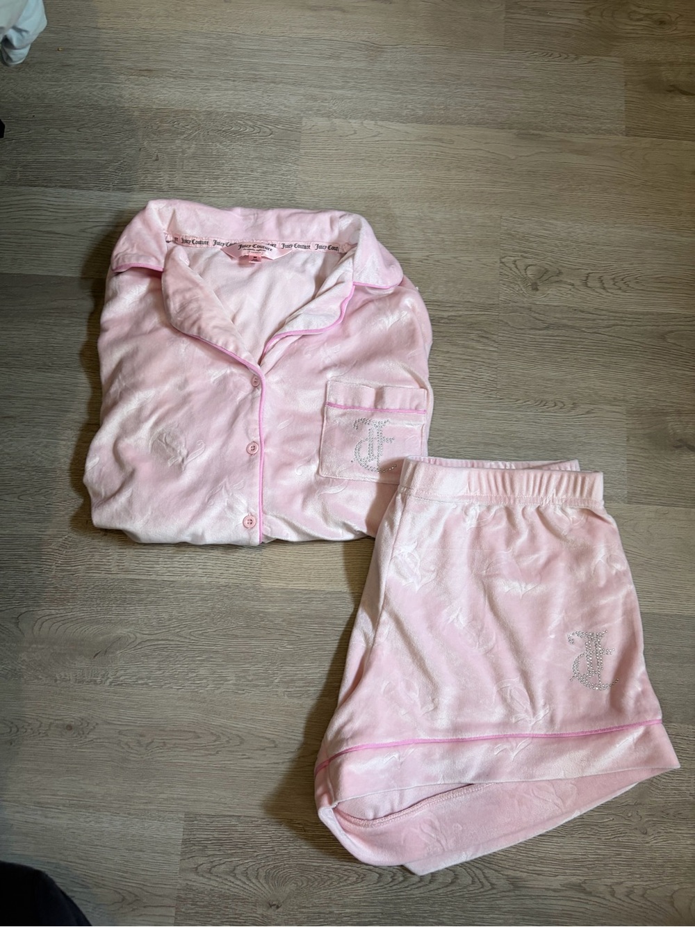 Juicy Couture Light Pink Velour Pajama Set